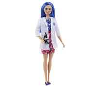 Barbie Bambola Scienziata da 30,4 cm, con Capelli Blu, Abito Bicolore, Camice da Laboratorio, Scarpe Basse, Mascherina e Microscopio, Giocattolo per Bambini 3+ Anni, HCN11