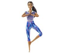 Barbie Bambola Snodata con 22 Articolazioni Flessibili e Coda Castana Riccia, Giocattolo per Bambini 3+Anni, GXF06
