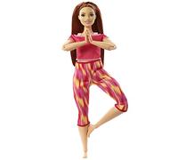 Barbie Bambola Snodata Curvy, con 22 Articolazioni Flessibili e Capelli Lunghi Rossi, Giocattolo per Bambini 3+Anni, GXF07