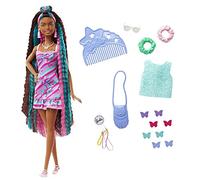 Barbie Totally Hair Butterfly-Themed Doll, 8.5 inch Fantasy Hair, Dress, 15 Hair