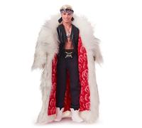 Barbie The Movie - Ken, Bambola del fim Collezione con Grande Cappotto in Pelliccia Sintetica, Gilet Nero con Frange e Bandana, Giocattolo per Bambini, 6+ Anni, HRF31