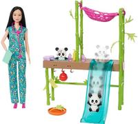 Barbie Pop en Accessoires, Speelset Panda's Verzorgen en Redden met Barbie Diere