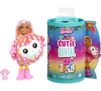 Barbie - Barbie Cutie Reveal Serie Amici della giungla, Bambola con costume da scimmietta di peluche e 7 sorprese cambia colore, bambole e accessori, giocattolo per bambini 3+ Anni, HKR14