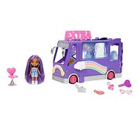 Barbie - Barbie Extra Mini Minis, Bus Popstar playset con veicolo e bambola, bus da tournée espandibile, abiti e accessori, giocattolo per bambini 3+ Anni, HKF84