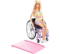 Barbie - Barbie Fashionistas Bambola con sedia a rotelle e rampa, Tutina arcoba