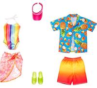 Barbie & Ken Fashions 2-Pack Clothing & Accessories Set, 1 Swimsuit, Sarong & Vi