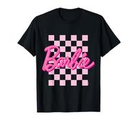 Barbie - Barbie Logo Sfondo A Scacchi Maglietta