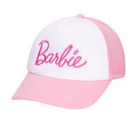 Barbie Berretto da Baseball da Donna, in Morbido Cotone, con Tesa Curva, Regolabile, Snapback, Colore: Rosa Caldo, Rosa e Bianco., Taglia Unica