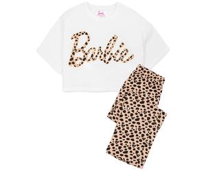 Barbie Bianco Animal Print Barbie Logo Pigiama a maniche corte a gamba lunga Don