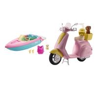 Barbie Boat with Puppy and Themed Accessories, Fits 3 Dolls, Floats in Water, Gr