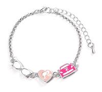 Barbie™ Bracciale con ciondoli con tre ciondoli classici: silhouette, occhiali e corvette, Misura unica