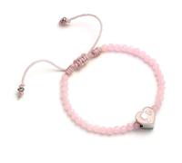 Barbie™ Braccialetto dell'amicizia con perline rosa con perline a forma di cuore, Misura unica, Zinco