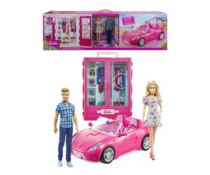 Barbie Cabrio + Ken + Armadio Portatile - Set 3 in 1 Deluxe