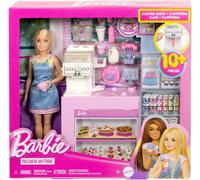 Barbie - Caffetteria, playset con bambola barista bionda e 12+ accessori a tema
