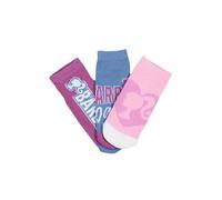Barbie Calzini in Cotone per Bambine e Ragazze, Rosa e Multicolore, Set da 3 Paia, con Stampa Logo (IT, Numero, 23, 26, Pack 1)
