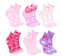 Barbie Calzini per Ragazze, Set di 6 Calzini in Cotone, Regalo per Bambine e Adolescenti, Taglie EU 23 a 34 (IT, Numero, 23, 26, Regular, Multicolore)