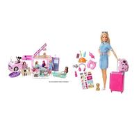 Barbie Camper Dei Sogni 3 In 1, Playset Con 3 Veicoli E 50 Accessori, Giocattolo