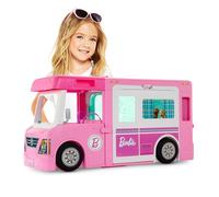 Barbie Camper dei Sogni - Veicolo 3 in 1 Trasformabile con Piscina - Pick-Up e Barca - Dettagli realistici - 50 Accessori - Regalo Bambini 3-7 Anni, GHL93