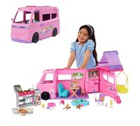 Barbie Dream Camper Playset with Roof Tent, Swing Chair, Fishing Pond, BBQ Grill