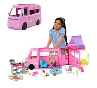 Barbie Dream Camper Playset with Roof Tent, Swing Chair, Fishing Pond, BBQ Grill