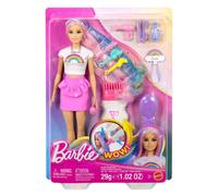 Barbie - Capelli Arcobaleno, bambola dai capelli extra lunghi e colorati, 12 acc