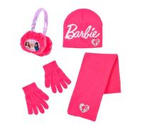 Barbie Cappello, Sciarpa, Guanti e Paraorecchie per Ragazze, Berretto Invernale per Bambina Design Scintillante, Regalo per Bambine | Fuchsia