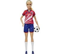 Barbie Careers Calciatrice Bambola con divisa e accessori a tema | Bambola alla moda bionda con divisa, scarpe da calcio e pallone, dai 3 anni, HCN17
