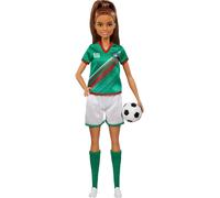 Barbie Careers Fashion Doll & Accessory, Soccer Player with Brunette Ponytail, #