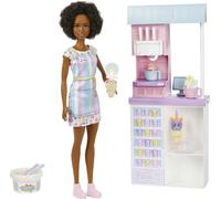 Barbie Careers Playset, Ice Cream Shop Set with Brunette Fashion Doll, Ice Cream