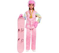 Barbie Careers Snowboarder Doll Wearing Pink Snow Jacket, Pants & Boots with 10+
