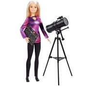 Barbie Carriere Astrofisica, Bambola Bionda con Telescopio e Accessori, Ispirata da National Geographic, Giocattolo per Bambini 3 + Anni, GDM47