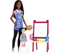 Barbie Carriere Playset Insegnante di Pittura Castana con Bambola e Accessori, Giocattolo per Bambini 3+ Anni, GJM29