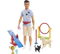 Barbie Carriere Playset Ken Addestratore di Cani con Bambola e Accessori, Giocattolo per Bambini 3+ Anni, GJM34