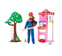 Barbie Carriere Vigilessa del Fuoco playset con bambola e caserma dei pompieri