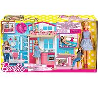 Barbie- Casa a 2 Piani con Bambola Accessori, Giocattolo per Bambini 3+Anni, DVV48