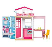 Barbie- Casa a 2 Piani con Bambola e Tanti Accessori, Giocattolo per Bambini 3+ Anni, DVV48, multicolore