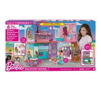 Barbie Casa di Malibu (106 cm) playset casa delle bambole con 2 piani, 6 stanze, ascensore altalena e più di 30 pezzi, Giocattolo per Bambini 3+ Anni