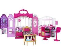 Barbie - Casa Vacanze Glam, Richiudibile, con Cucina, Camera da Letto, Bagno e Tanti Accessori, Multicolore, CHF54