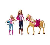 Barbie CCT25 - Bambola divertente da campeggio e cavallo