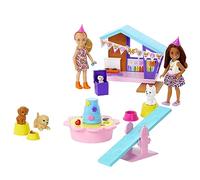 Barbie Chelsea Pecorine Party Due bambole con animali domestici e set di gioco con accessori, giocattolo +3 anni (Mattel HJY88)