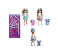 Barbie - Chelsea Pop Reveal Serie Dolcetti, mini bambola profumata con 5 sorprese, cucciolo interattivo ed effetto cambia colore inclusi, giocattolo per bambini, 3+ anni, JFY01