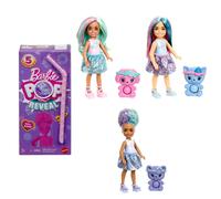 Barbie - Chelsea Pop Reveal Serie Dolcetti, mini bambola profumata con 5 sorpres