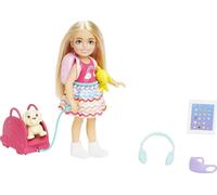 Barbie - Chelsea Set da Viaggio, playset con bambola Chelsea, cagnolino e 6 acce