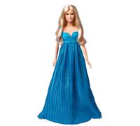 BARBIE Claudia Schiffer in Versace - Edizione limitata - abito blu cielo e gonna in chiffon a pieghe, ispirata alla leggendaria apparizione di Claudia Schiffer alla sfilata di Versace nel 1994, HCB94