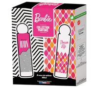 Barbie - Cofanetto profumo Eau de Toilette collezione scoperta per donna, 2 vaporizzatori 50 ml, prodotto in Francia profumi floreali, frotte e floreali, ambra - edizione 65° compleanno Barbie -