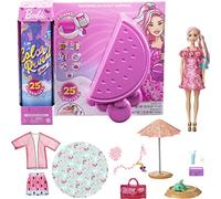 Barbie- Color Reveal, Bambola Cambia Colore con Cucciolo e 25 Soprese a Tema Schiuma Party al Profumo di Anguria, Giocattolo per Bambini 3+Anni, GTN19