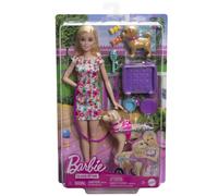 Barbie con cagnolino su sedia a rotelle