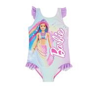 Barbie Costume da bagno intero per ragazze, costume da bagno per ragazze, prodotto ufficiale, Verde/Lilla, 7-8 Anni