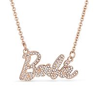 Barbie Collana con logo in cristallo (oro rosa), zinco
