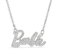 Barbie Crystal Script Logo Necklace (Silver)